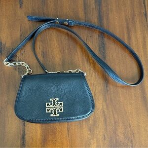 Tory Burch Britten Black Crossbody Bag with Gold Accents